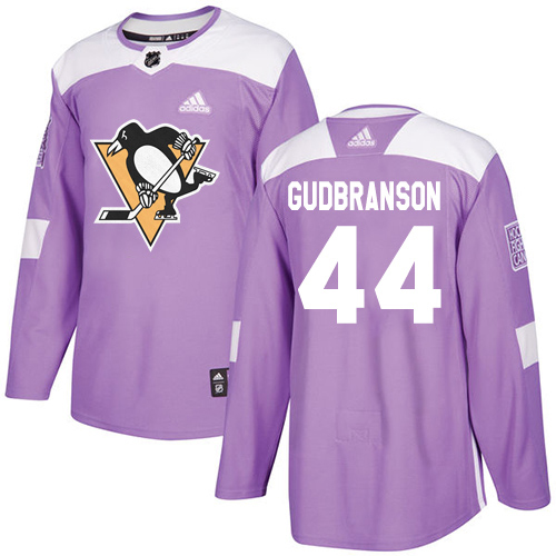 Adidas Pittsburgh Penguins #44 Erik Gudbranson Purple Authentic Fights Cancer Stitched Jersey Men's