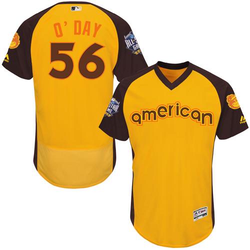 Baltimore Orioles #56 Darren O'Day Gold Flexbase Authentic Collection 2016 All-Star American League Stitched Jersey Men's