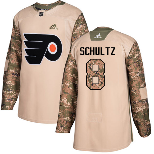 Adidas Philadelphia Flyers #8 Dave Schultz Camo Authentic 2017 Veterans Day Stitched Jersey Men's