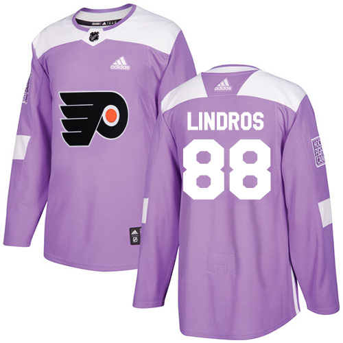 Adidas Philadelphia Flyers #88 Eric Lindros Purple Authentic Fights Cancer Stitched Youth Jersey Youth