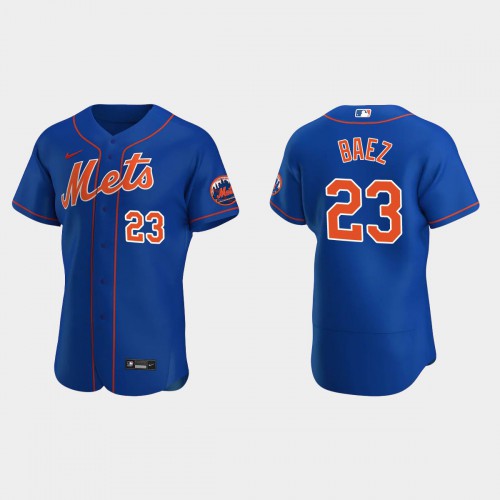 New York New York Mets #23 Javier Baez Men's Royal Authentic Alternate Jersey Men's