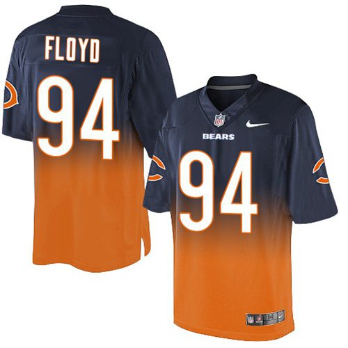 Chicago Bears #94 Leonard Floyd Navy Blue/Orange Men's Stitched Elite Fadeaway Fashion Jersey Men's