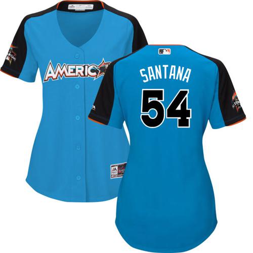 Minnesota Twins #54 Ervin Santana Blue 2017 All-Star American League Women's Stitched Jersey Womens