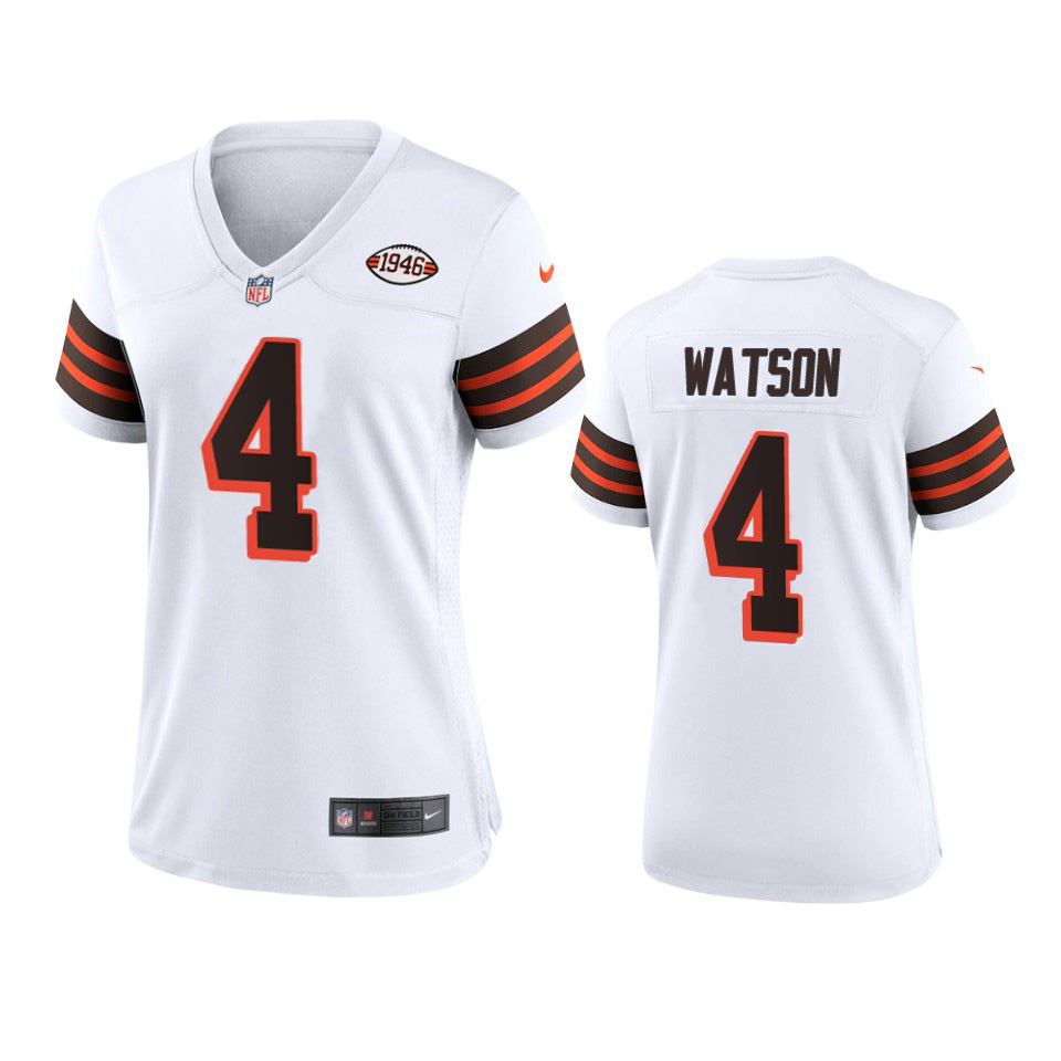 Browns #4 Deshaun Watson 1946 Collection Alternate Game Limited Jersey - White