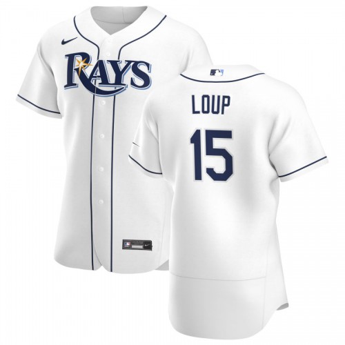 Tampa Bay Tampa Bay Rays #15 Aaron Loup Men's White Home 2020 Authentic Player Jersey Men's