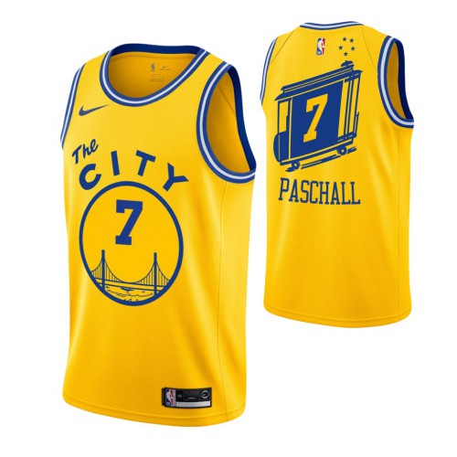 Golden State Warriors #7 Eric Paschall 2019-20 Hardwood Classic Edition Gold Jersey Mens