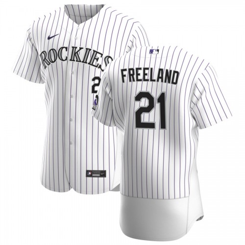 Colorado Colorado Rockies #21 Kyle Freeland Men's White Home 2020 Authentic Player Jersey Men's