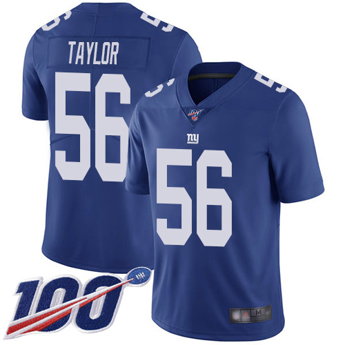 Giants #56 Lawrence Taylor Royal Blue Team Color Men's Stitched 100th Season Vapor Limited Jersey