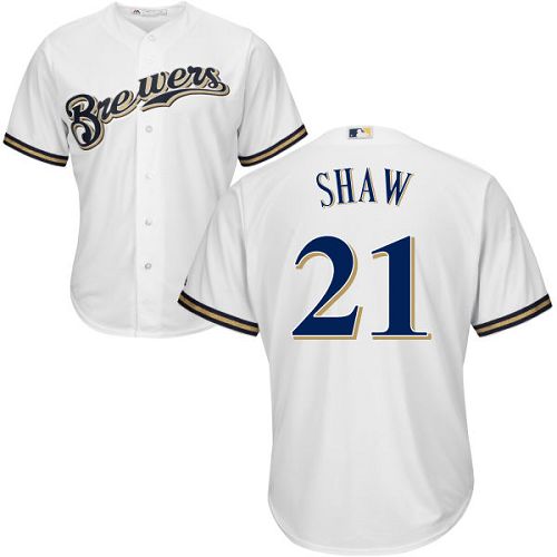 Milwaukee Brewers #21 Travis Shaw White Cool Base Stitched Youth Jersey Youth