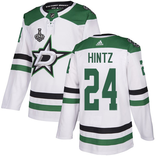 Adidas Dallas Stars #24 Roope Hintz White Road Authentic 2020 Stanley Cup Final Stitched Jersey Men's