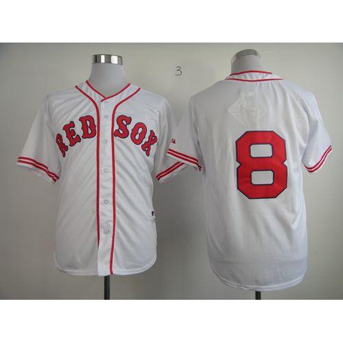 Boston Red Sox #8 Carl Yastrzemski White 1936 Turn Back The Clock Stitched Jersey Men's