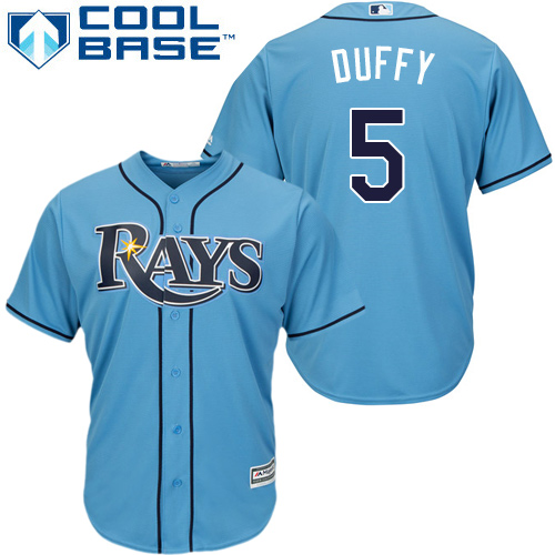 Tampa Bay Rays #5 Matt Duffy Light Blue Cool Base Stitched Youth Jersey Youth