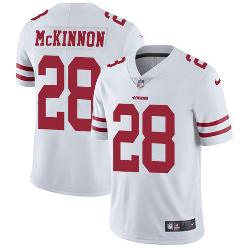 San Francisco 49ers #28 Jerick McKinnon White Men's Stitched Vapor Untouchable Limited Jersey Men's