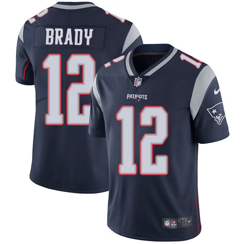 Patriots #12 Tom Brady Navy Blue Team Color Men's Stitched Vapor Untouchable Limited Jersey