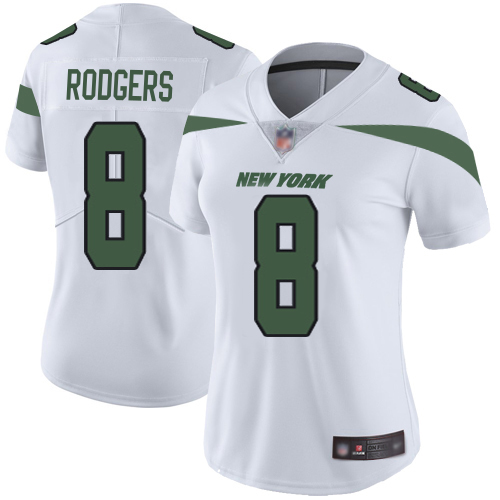 Jets #8 Aaron Rodgers White Women's Stitched Vapor Untouchable Limited Jersey