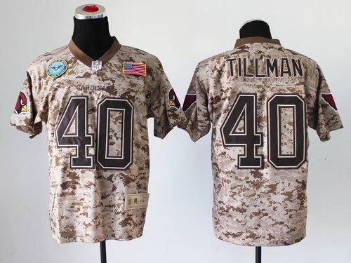 Cardinals #40 Pat Tillman Camo Men's Stitched New Elite USMC Jersey