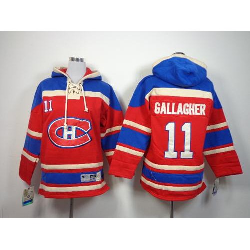 Montreal Canadiens #11 Brendan Gallagher Red Sawyer Hooded Sweatshirt Stitched Youth Jersey Youth