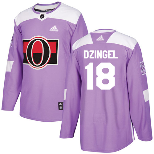 Adidas Ottawa Senators #18 Ryan Dzingel Purple Authentic Fights Cancer Stitched Youth Jersey Youth