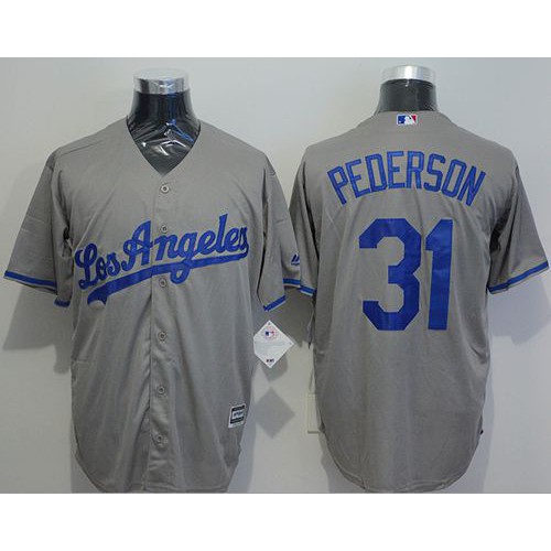 Los Angeles Dodgers #31 Joc Pederson Grey New Cool Base Stitched Jersey Men's