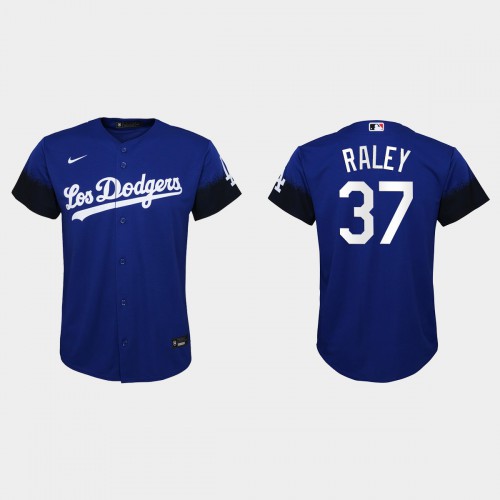 Los Angeles Los Angeles Dodgers #37 Luke Raley Youth 2021 City Connect Jersey Royal Youth