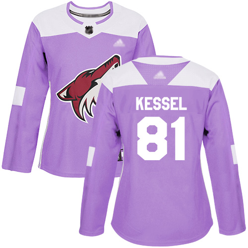Adidas Arizona Coyotes #81 Phil Kessel Purple Authentic Fights Cancer Women's Stitched Jersey Womens