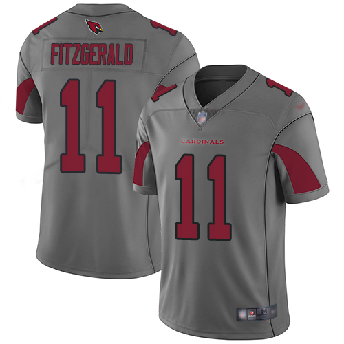 Cardinals #11 Larry Fitzgerald Silver Men's Stitched Limited Inverted Legend Jersey