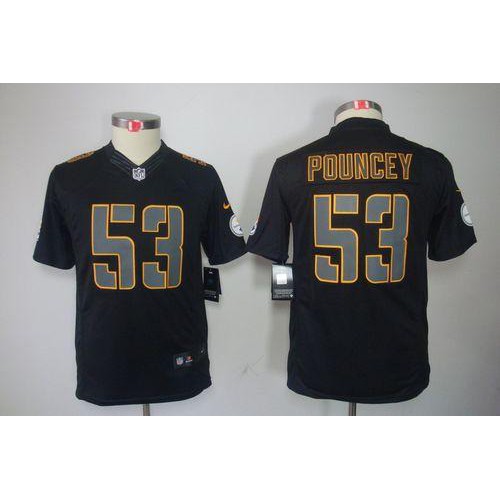 Pittsburgh Steelers #53 Maurkice Pouncey Black Impact Youth Stitched Limited Jersey Youth
