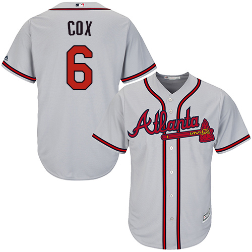 Atlanta Braves #6 Bobby Cox Grey Cool Base Stitched Youth Jersey Youth