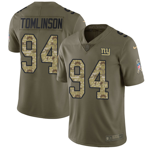 New York Giants #94 Dalvin Tomlinson Olive/Camo Youth Stitched Limited 2017 Salute to Service Jersey Youth