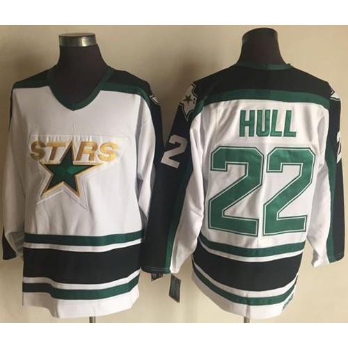 Dallas Stars #22 Brett Hull White CCM Throwback Stitched Jersey Men's