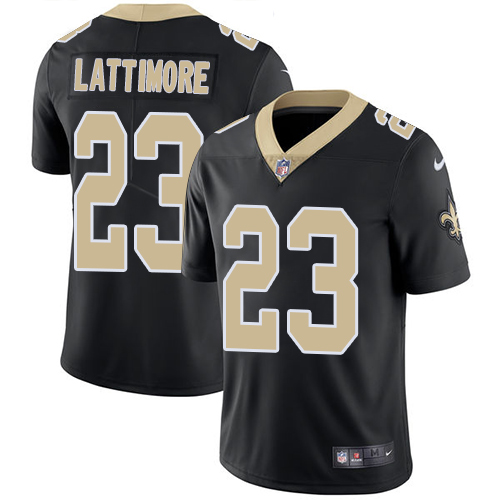 New Orleans Saints #23 Marshon Lattimore Black Team Color Men's Stitched Vapor Untouchable Limited Jersey Men's