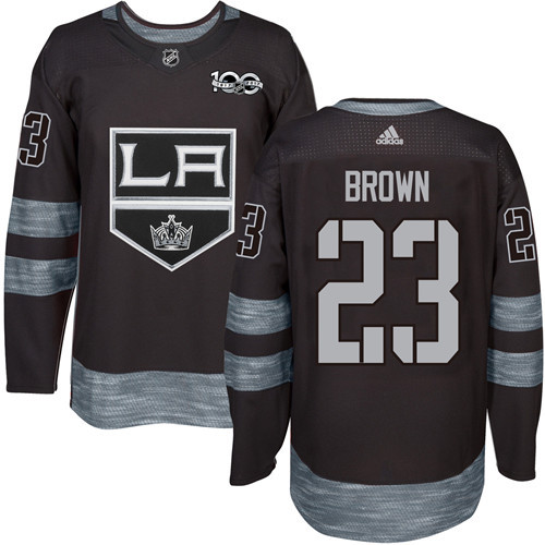 Adidas Los Angeles Kings #23 Dustin Brown Black 1917-2017 100th Anniversary Stitched Jersey Men's