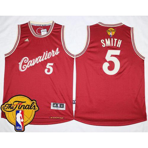 Cleveland Cavaliers #5 J.R. Smith Red 2015-2016 Christmas Day The Finals Patch Stitched Jersey Mens