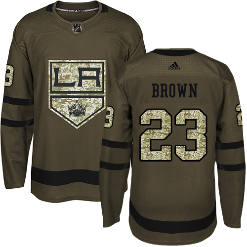 Adidas Los Angeles Kings #23 Dustin Brown Green Salute to Service Stitched Youth Jersey Youth