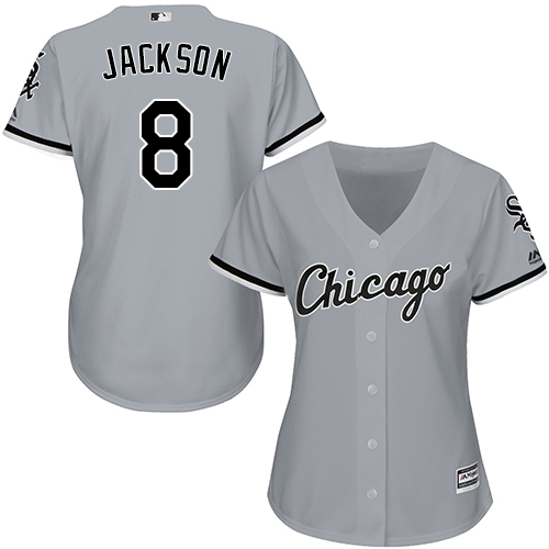 Chicago White Sox #8 Bo Jackson Grey Road Women's Stitched Jersey Womens