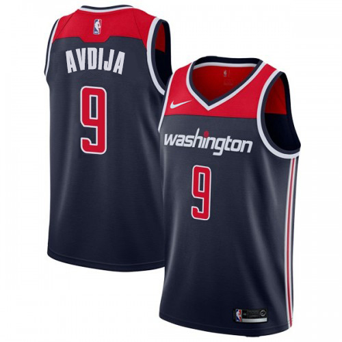 Washington Wizards #9 Deni Avdija Navy Blue Swingman Statement Edition Jersey Mens