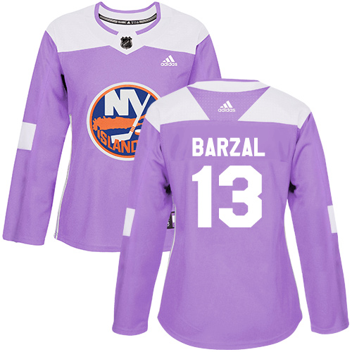 Adidas New York Islanders #13 Mathew Barzal Purple Authentic Fights Cancer Women's Stitched Jersey Womens