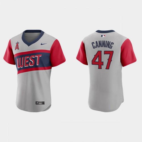 Los Angeles Los Angeles Angels #47 Griffin Canning Men's Gray 2021 Little League Classic Authentic Jersey Men's