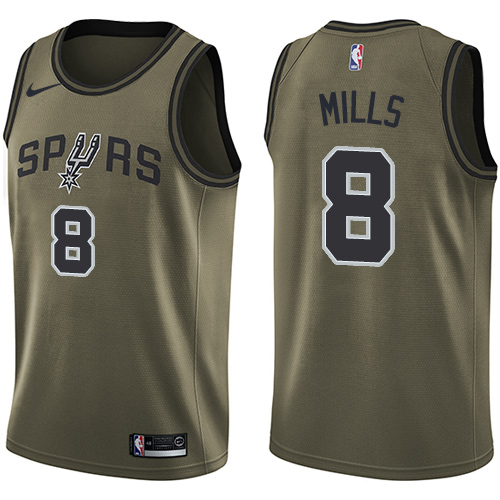 San Antonio Spurs #8 Patty Mills Green Salute to Service Youth Swingman Jersey Youth