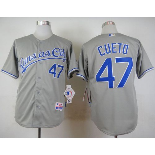 Kansas City Royals #47 Johnny Cueto Grey Cool Base Stitched Jersey Men's