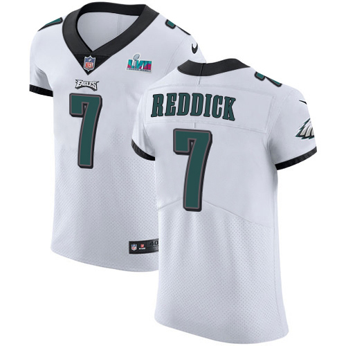 Eagles #7 Haason Reddick White Super Bowl LVII Patch Men's Stitched New Elite Jersey