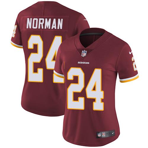 Washington Commanders #24 Josh Norman Burgundy Red Team Color Women's Stitched Vapor Untouchable Limited Jersey Womens