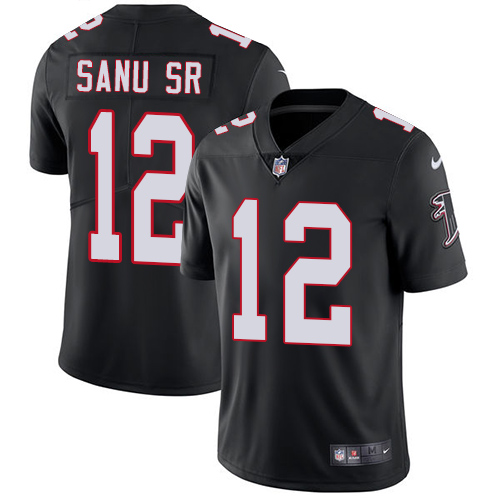 Atlanta Falcons #12 Mohamed Sanu Sr Black Alternate Men's Stitched Vapor Untouchable Limited Jersey Men's