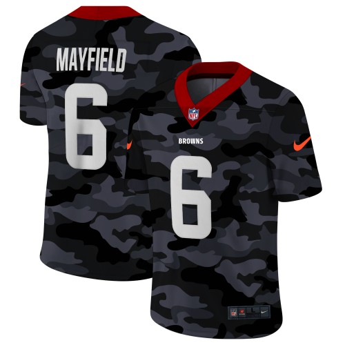 Cleveland Cleveland Browns #6 Baker Mayfield Men's 2020 Black CAMO Vapor Untouchable Limited Stitched Jersey Men's