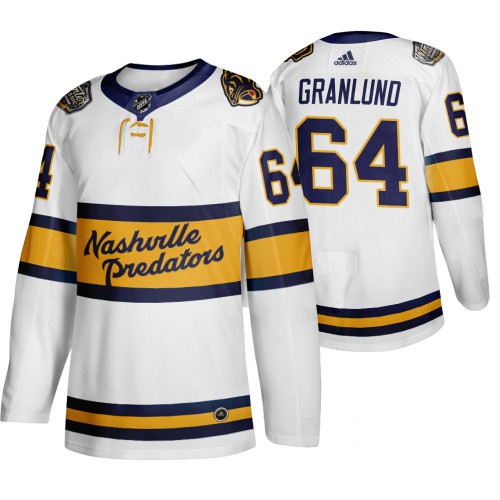 Adidas Nashville Predators #64 Mikael Ggranlund Men's White 2020 Winter Classic Retro Authentic Jersey Men's