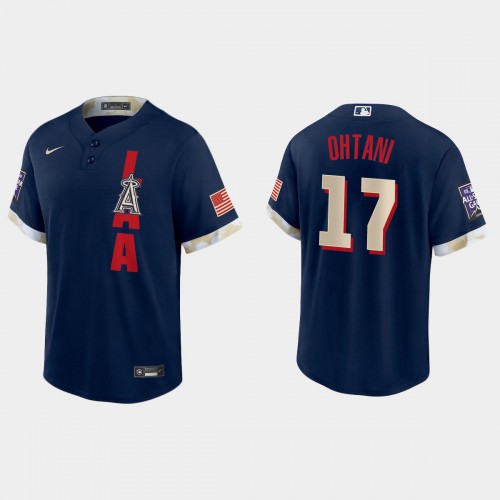Los Angeles Los Angeles Angels #17 Shohei Ohtani 2021 All Star Game Fan's Version Navy Jersey Men's