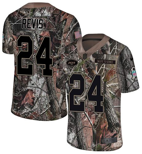 Jets #24 Darrelle Revis Camo Men's Stitched Limited Rush Realtree Jersey