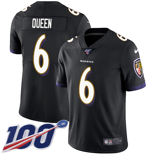 Ravens #6 Patrick Queen Black Alternate Youth Stitched 100th Season Vapor Untouchable Limited Jersey