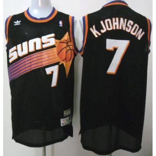 Phoenix Suns #7 Kevin Johnson Black Throwback Stitched Jersey Mens