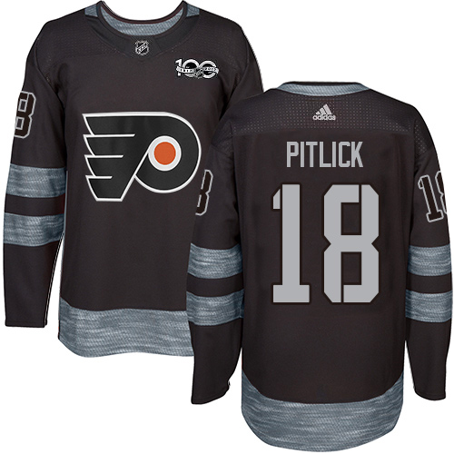 Adidas Philadelphia Flyers #18 Tyler Pitlick Black 1917-2017 100th Anniversary Stitched Jersey Men's